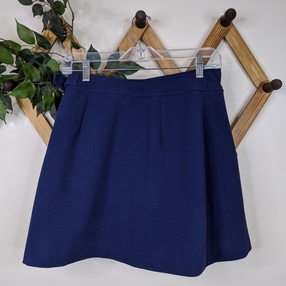 Urban Outfitters Cooperative Y2K Belted Navy Blue Button Front Mini Skirt - Picture 3 of 8
